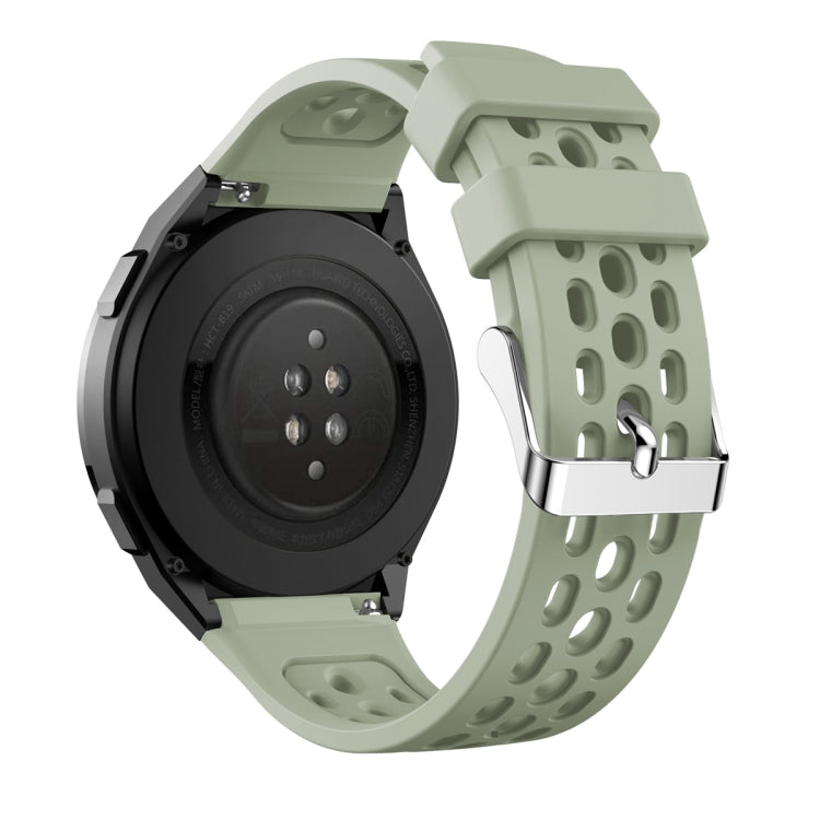For Huawei Watch GT 2e Solid Color Round Hole Silicone Watch Band(Green)