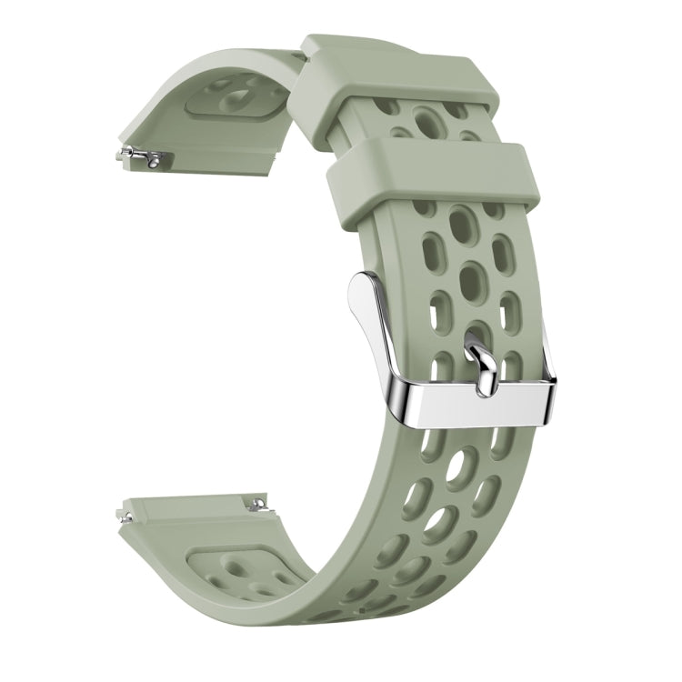 For Huawei Watch GT 2e Solid Color Round Hole Silicone Watch Band(Green)