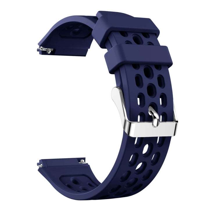 For Huawei Watch GT 2e Solid Color Round Hole Silicone Watch Band(Midnight Blue)