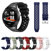 For Huawei Watch GT 2e Solid Color Round Hole Silicone Watch Band(Midnight Blue)