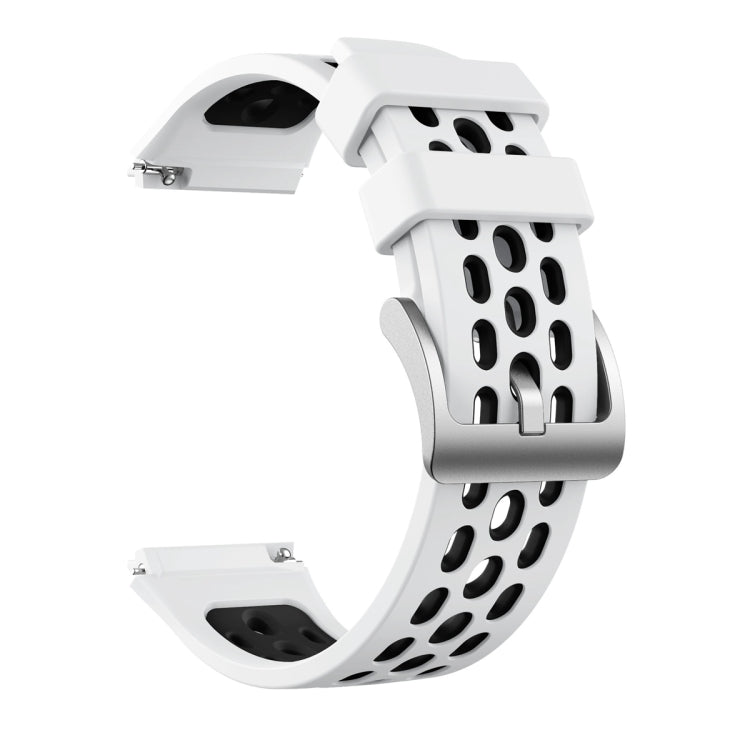 For Huawei Watch GT 2e Two Color Round Hole Silicone Watch Band(White Balck)