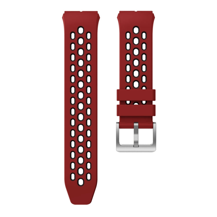 For Huawei Watch GT 2e Two Color Round Hole Silicone Watch Band(Red Balck)