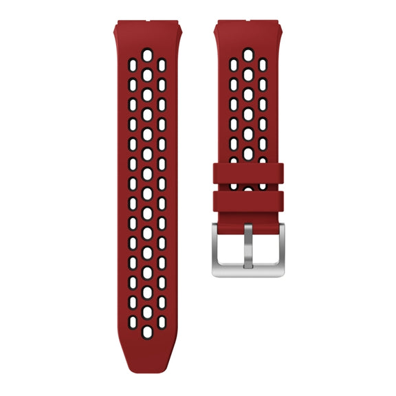 For Huawei Watch GT 2e Two Color Round Hole Silicone Watch Band(Red Balck)