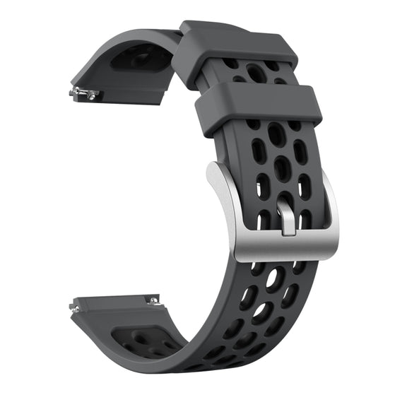For Huawei Watch GT 2e Two Color Round Hole Silicone Watch Band(Grey Balck)
