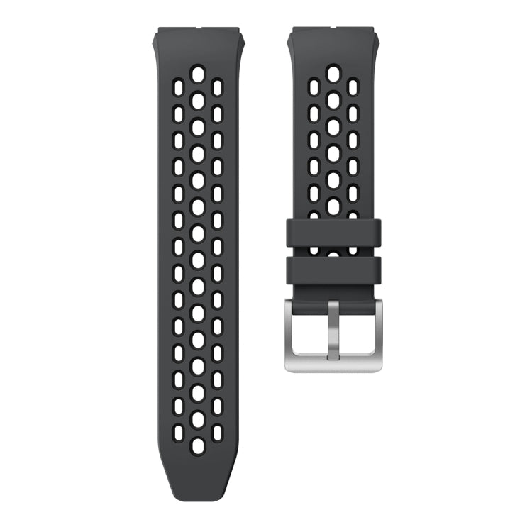 For Huawei Watch GT 2e Two Color Round Hole Silicone Watch Band(Grey Balck)