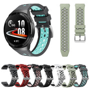 For Huawei Watch GT 2e Two Color Round Hole Silicone Watch Band(Grey Balck)