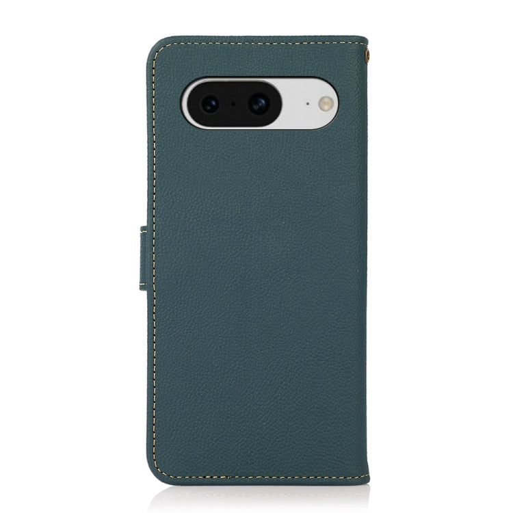 For Google Pixel 8 KHAZNEH Custer Genuine Leather RFID Phone Case(Green)