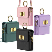 GKK Mini Backpack Plain Phone Bag + Phone Case with Ring For Samsung Galaxy Z Flip4 5G(Purple)