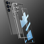 For Samsung Galaxy S23 Ultra 5G GKK Space Frame Transparent PC+TPU Phone Case(Transparent Black)