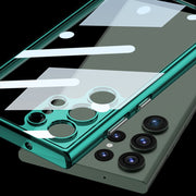For Samsung Galaxy S23 Ultra 5G GKK Space Frame Transparent PC+TPU Phone Case(Transparent Green)
