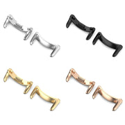 For Xiaomi Mi Band 8 1 Pair Stainless steel Metal Watch Band Connector(Black)