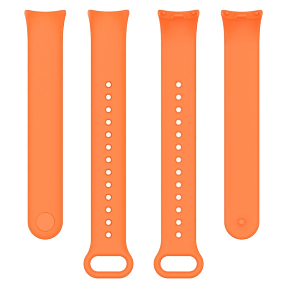For Xiaomi Mi Band 8 Solid Color Silicone Plug Replacement Watch Band(Orange)