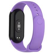 For Xiaomi Mi Band 8 Solid Color Silicone Plug Replacement Watch Band(Purple)
