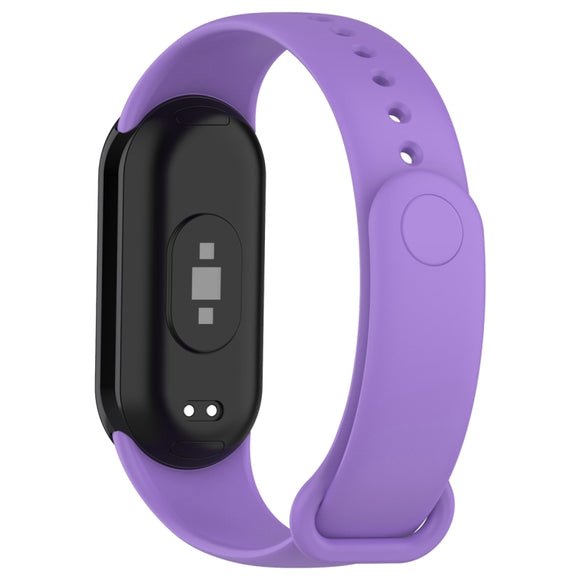 For Xiaomi Mi Band 8 Solid Color Silicone Plug Replacement Watch Band(Purple)