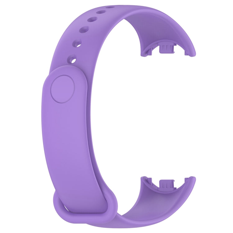 For Xiaomi Mi Band 8 Solid Color Silicone Plug Replacement Watch Band(Purple)