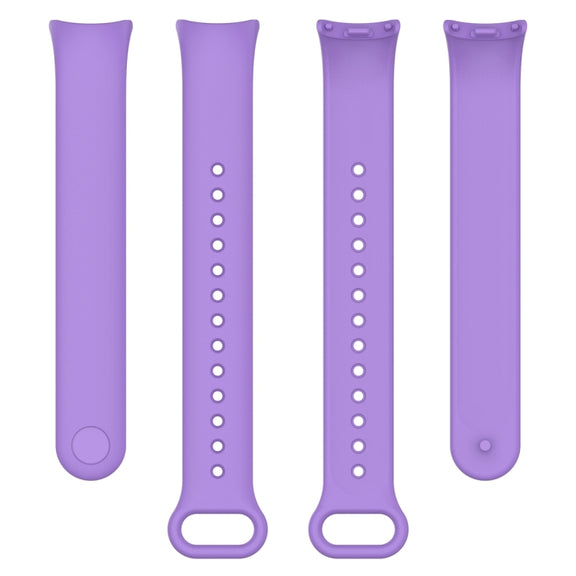 For Xiaomi Mi Band 8 Solid Color Silicone Plug Replacement Watch Band(Purple)
