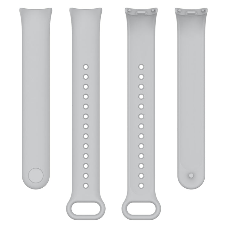 For Xiaomi Mi Band 8 Solid Color Silicone Plug Replacement Watch Band(Grey)