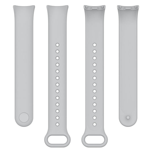 For Xiaomi Mi Band 8 Solid Color Silicone Plug Replacement Watch Band(Grey)