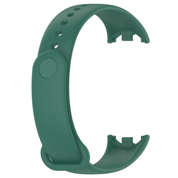 For Xiaomi Mi Band 8 Solid Color Silicone Plug Replacement Watch Band(Green)