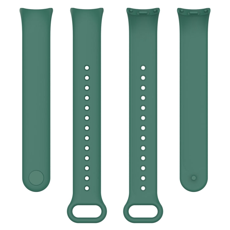 For Xiaomi Mi Band 8 Solid Color Silicone Plug Replacement Watch Band(Green)