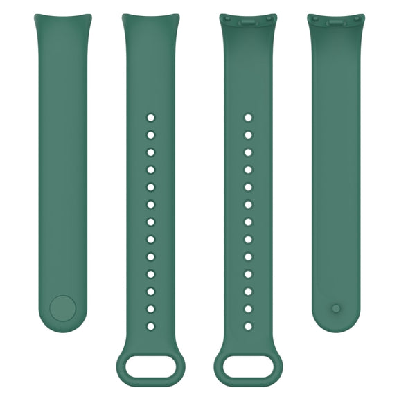 For Xiaomi Mi Band 8 Solid Color Silicone Plug Replacement Watch Band(Green)