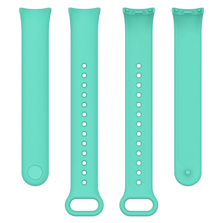 For Xiaomi Mi Band 8 Solid Color Silicone Plug Replacement Watch Band(Teal)