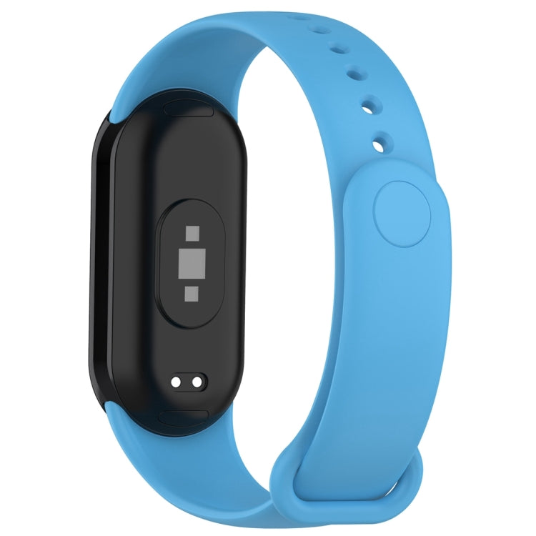 For Xiaomi Mi Band 8 Solid Color Silicone Plug Replacement Watch Band(Sky Blue)