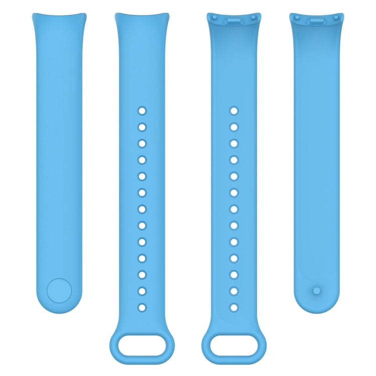 For Xiaomi Mi Band 8 Solid Color Silicone Plug Replacement Watch Band(Sky Blue)