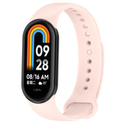For Xiaomi Mi Band 8 Solid Color Silicone Plug Replacement Watch Band(Pink)