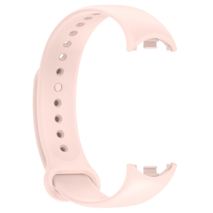 For Xiaomi Mi Band 8 Solid Color Silicone Plug Replacement Watch Band(Pink)