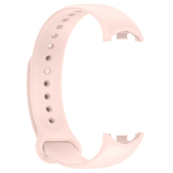 For Xiaomi Mi Band 8 Solid Color Silicone Plug Replacement Watch Band(Pink)