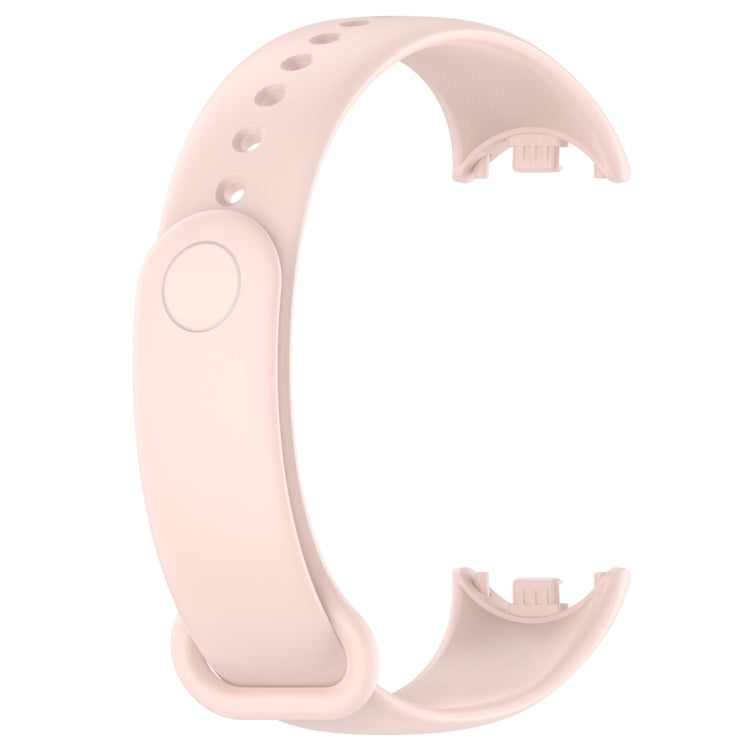 For Xiaomi Mi Band 8 Solid Color Silicone Plug Replacement Watch Band(Pink)