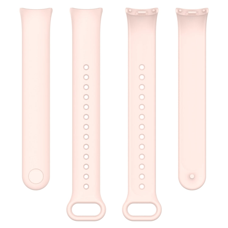 For Xiaomi Mi Band 8 Solid Color Silicone Plug Replacement Watch Band(Pink)