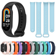 For Xiaomi Mi Band 8 Solid Color Silicone Plug Replacement Watch Band(Orange)