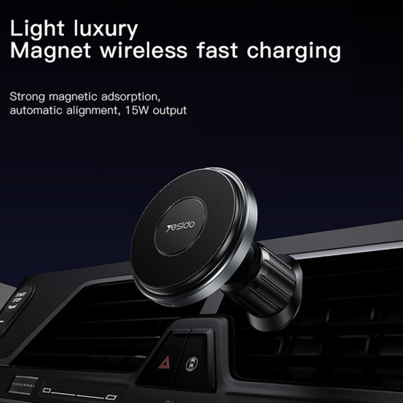 Yesido C190 15W Magsafe Magnetic Car Air Vent Wireless Charger(Black)
