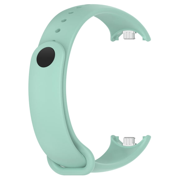 For Xiaomi Mi Band 8 Solid Color Stainless Steel Plug Replacement Watch Band (Blue Green)