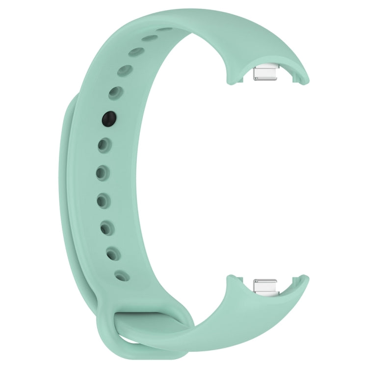 For Xiaomi Mi Band 8 Solid Color Stainless Steel Plug Replacement Watch Band (Blue Green)