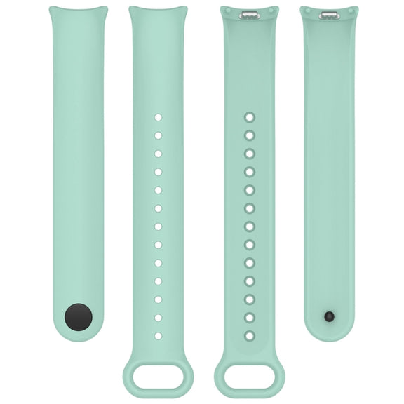 For Xiaomi Mi Band 8 Solid Color Stainless Steel Plug Replacement Watch Band (Blue Green)