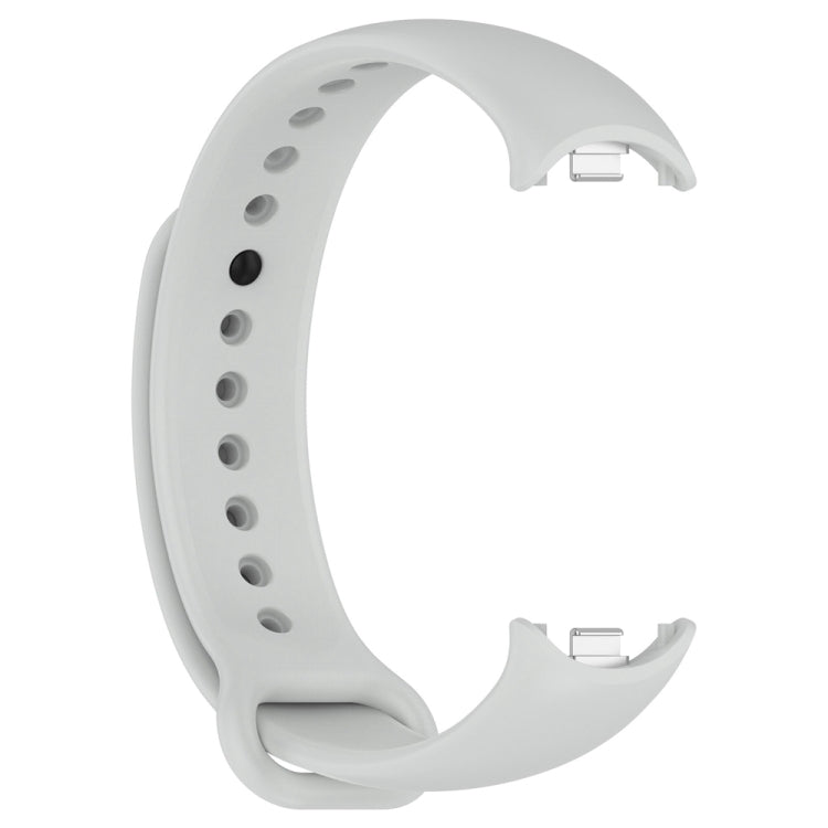 For Xiaomi Mi Band 8 Solid Color Stainless Steel Plug Replacement Watch Band (Light Grey)