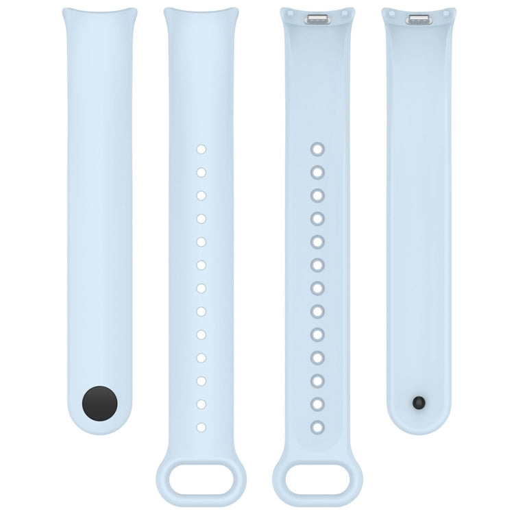 For Xiaomi Mi Band 8 Solid Color Stainless Steel Plug Replacement Watch Band (Light Blue)