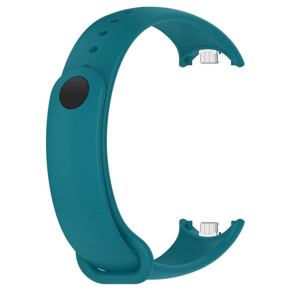 For Xiaomi Mi Band 8 Solid Color Stainless Steel Plug Replacement Watch Band (Navy Blue)