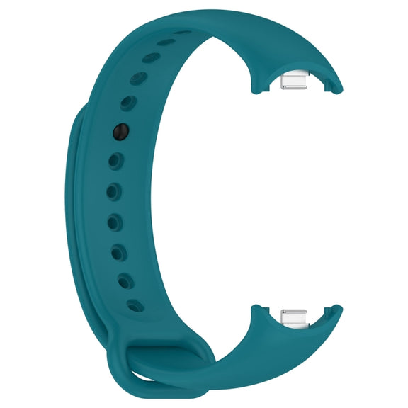 For Xiaomi Mi Band 8 Solid Color Stainless Steel Plug Replacement Watch Band (Navy Blue)