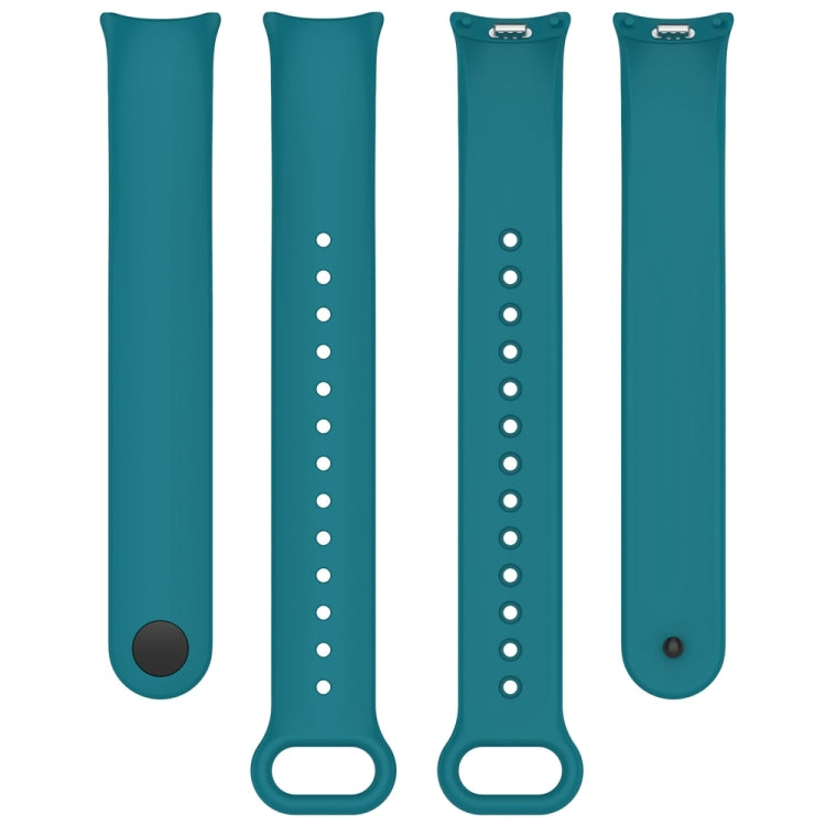 For Xiaomi Mi Band 8 Solid Color Stainless Steel Plug Replacement Watch Band (Navy Blue)