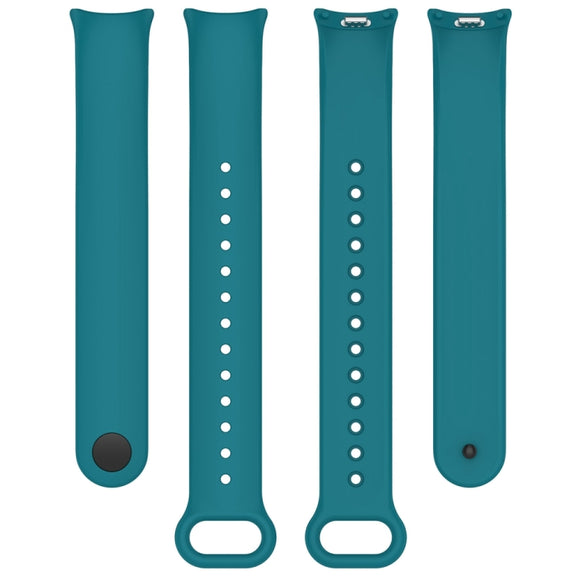 For Xiaomi Mi Band 8 Solid Color Stainless Steel Plug Replacement Watch Band (Navy Blue)