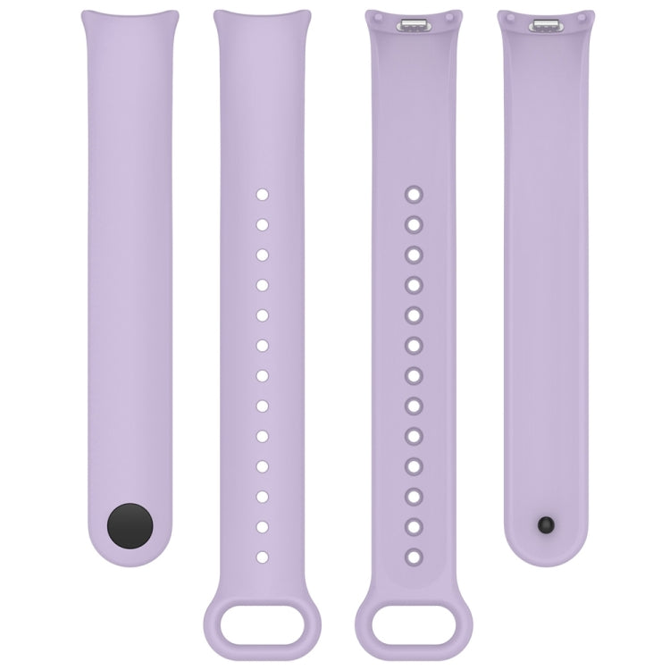 For Xiaomi Mi Band 8 Solid Color Stainless Steel Plug Replacement Watch Band (Purple)