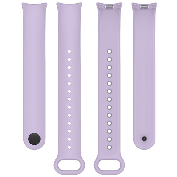 For Xiaomi Mi Band 8 Solid Color Stainless Steel Plug Replacement Watch Band (Purple)