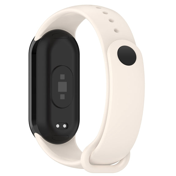 For Xiaomi Mi Band 8 Solid Color Stainless Steel Plug Replacement Watch Band (Starlight)