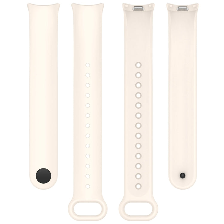 For Xiaomi Mi Band 8 Solid Color Stainless Steel Plug Replacement Watch Band (Starlight)