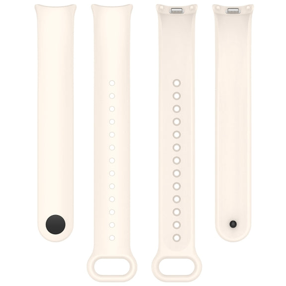 For Xiaomi Mi Band 8 Solid Color Stainless Steel Plug Replacement Watch Band (Starlight)