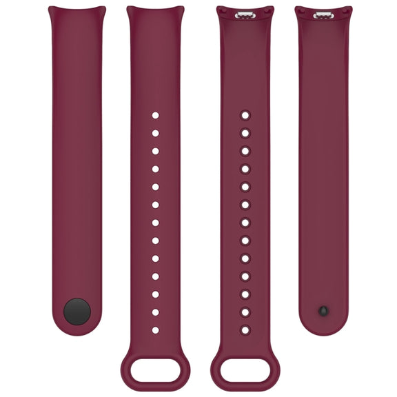 For Xiaomi Mi Band 8 Solid Color Stainless Steel Plug Replacement Watch Band (Wine Red)
